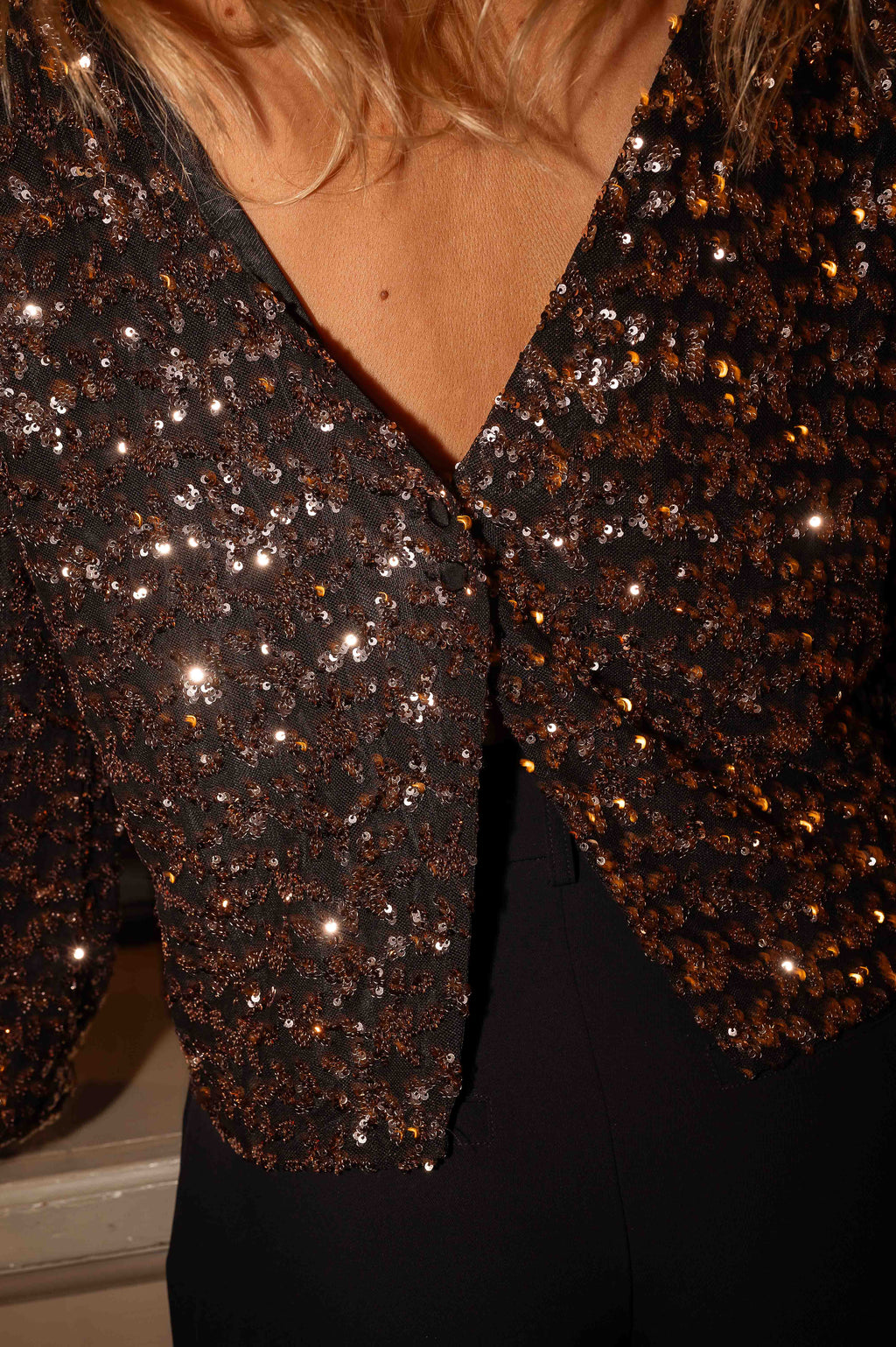 Blouse Curtis - bronze à paillettes