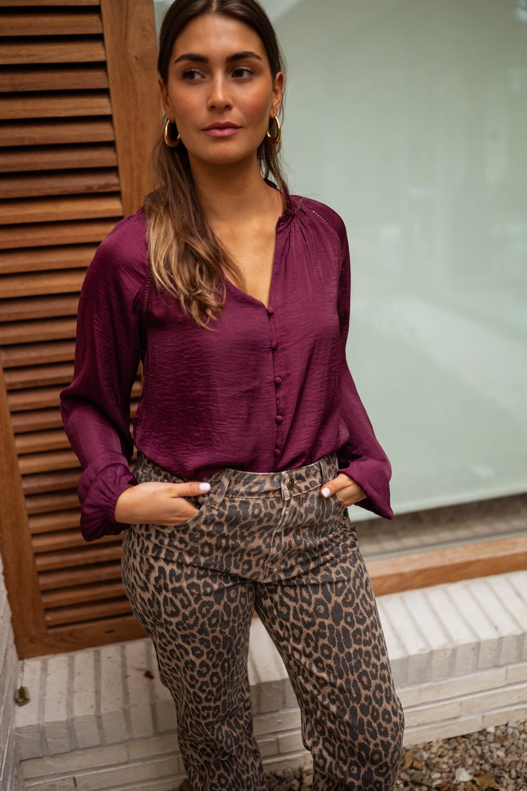 Janelle blouse - burgundy