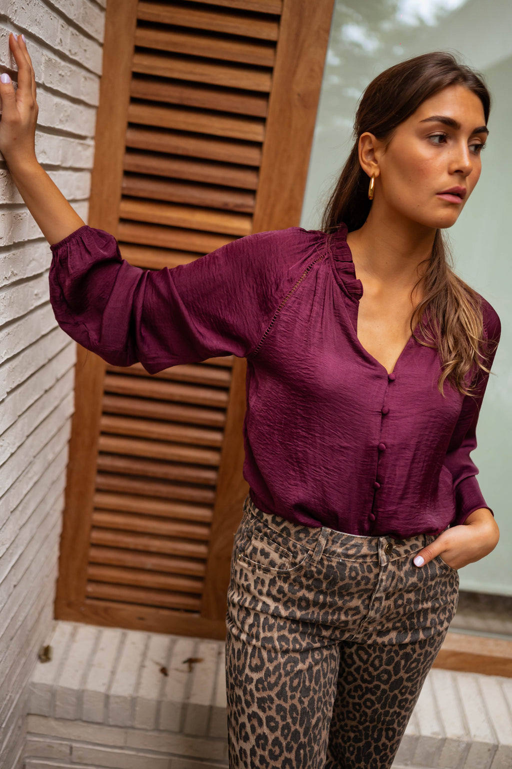 Janelle blouse - burgundy