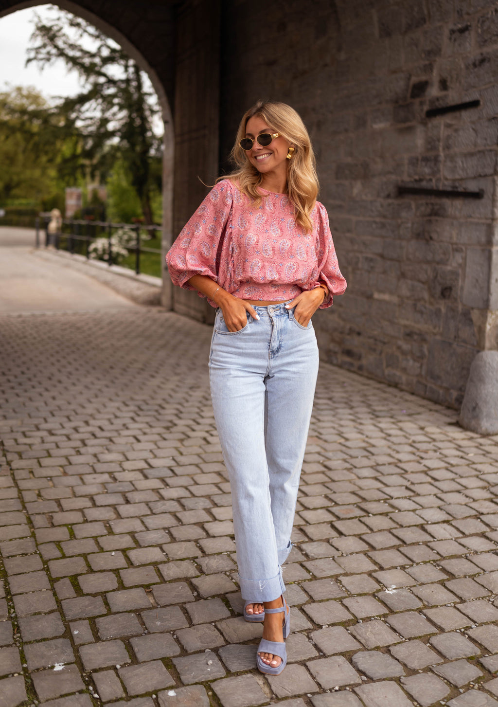 Karlou blouse - pink patterned