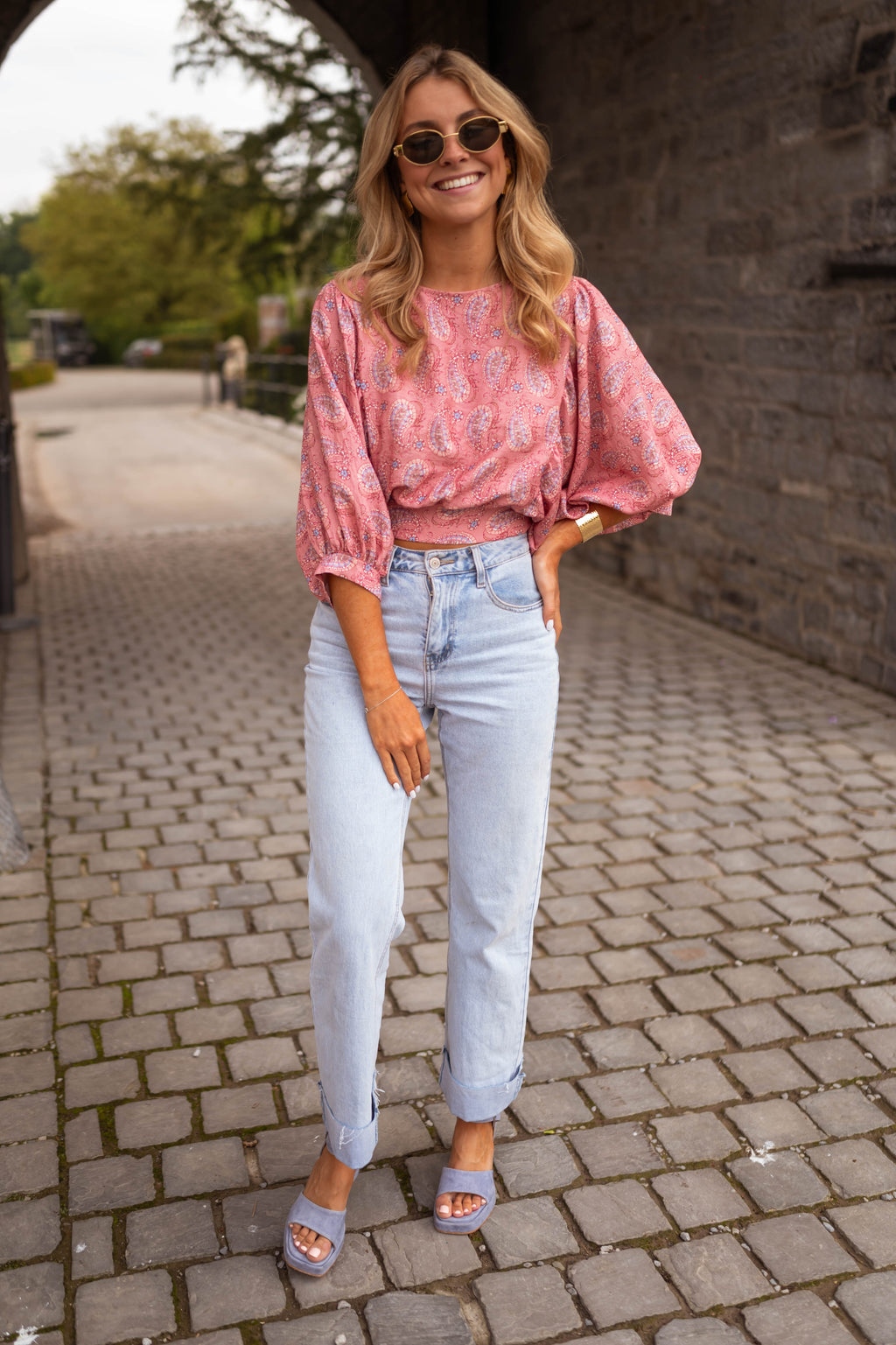 Karlou blouse - pink patterned