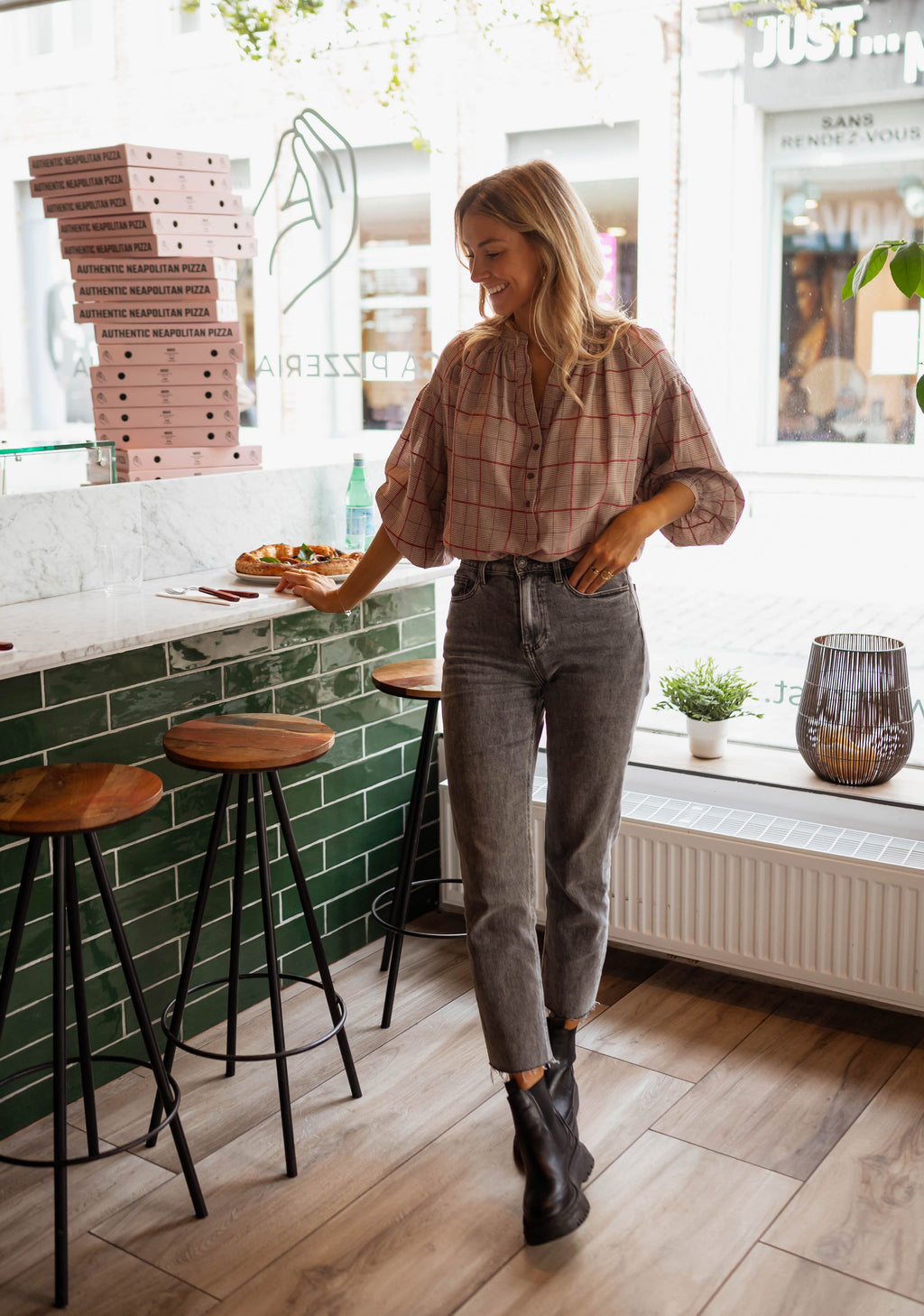 Nina blouse - checkered