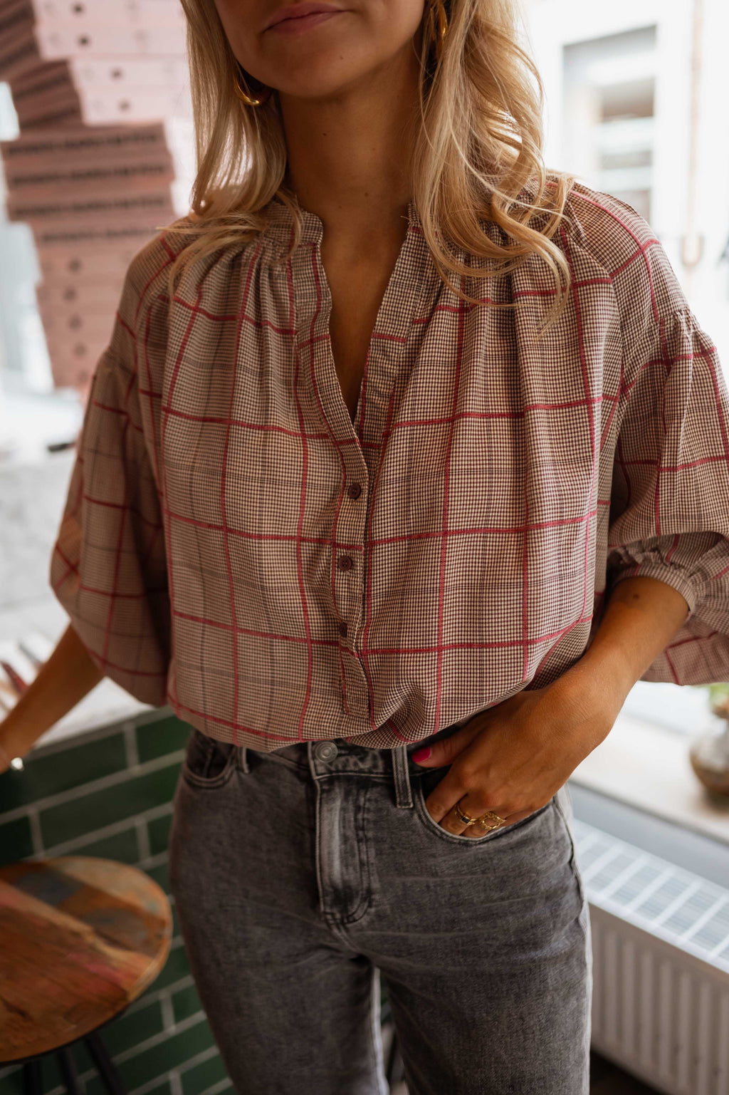 Nina blouse - checkered