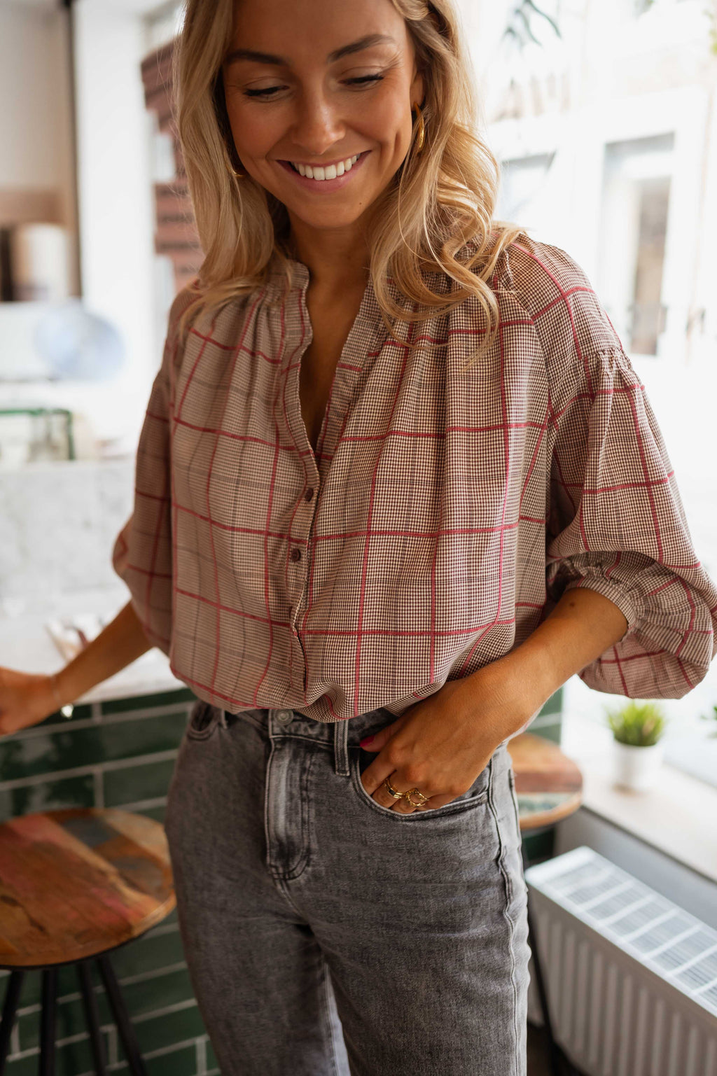 Nina blouse - checkered