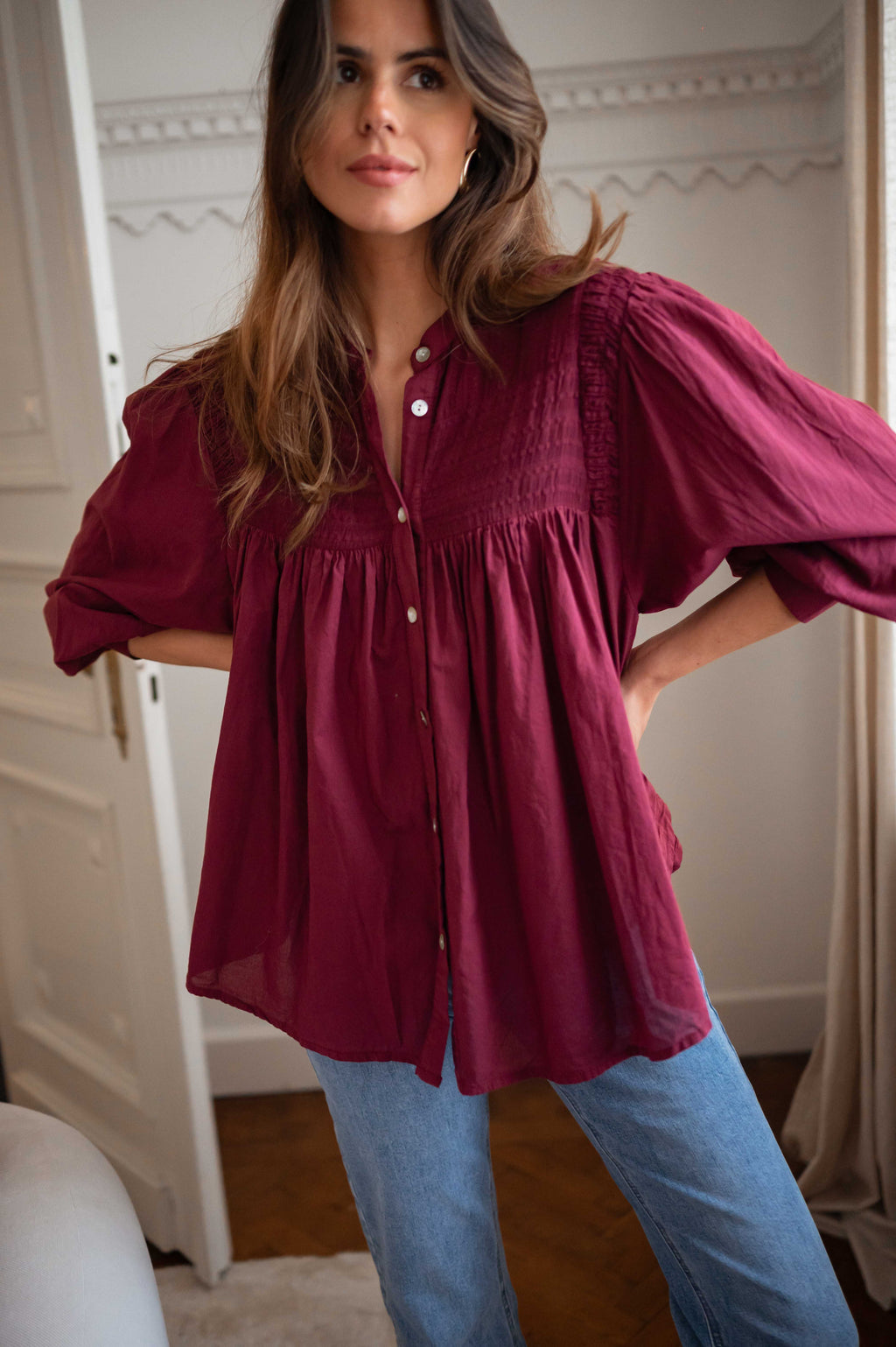 Blouse Wilva - bordeaux