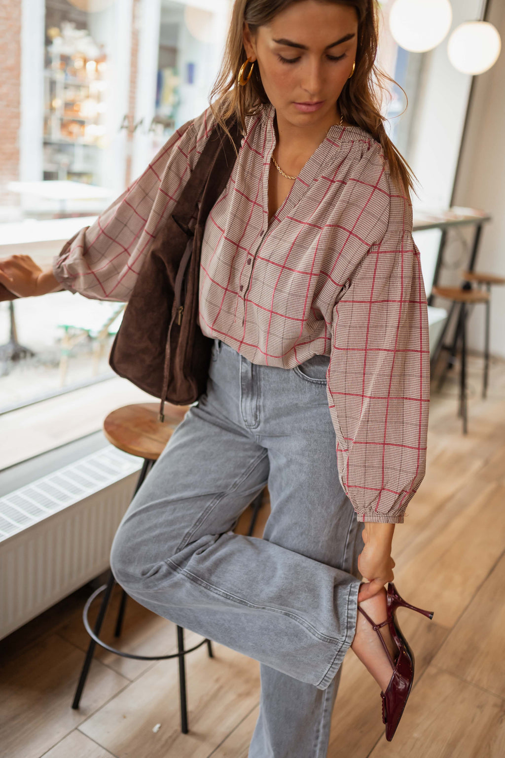 Nina blouse - checkered