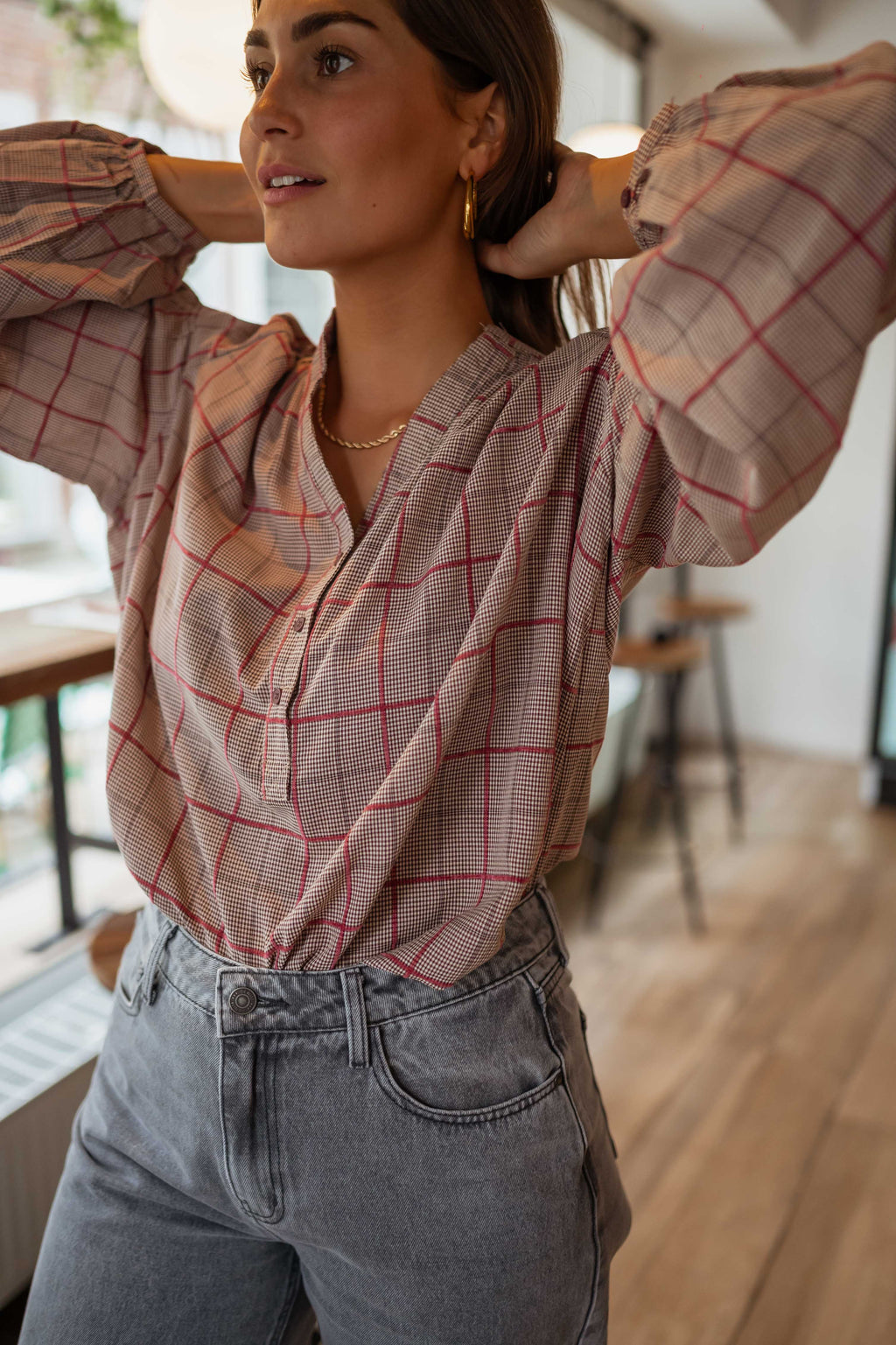 Nina blouse - checkered