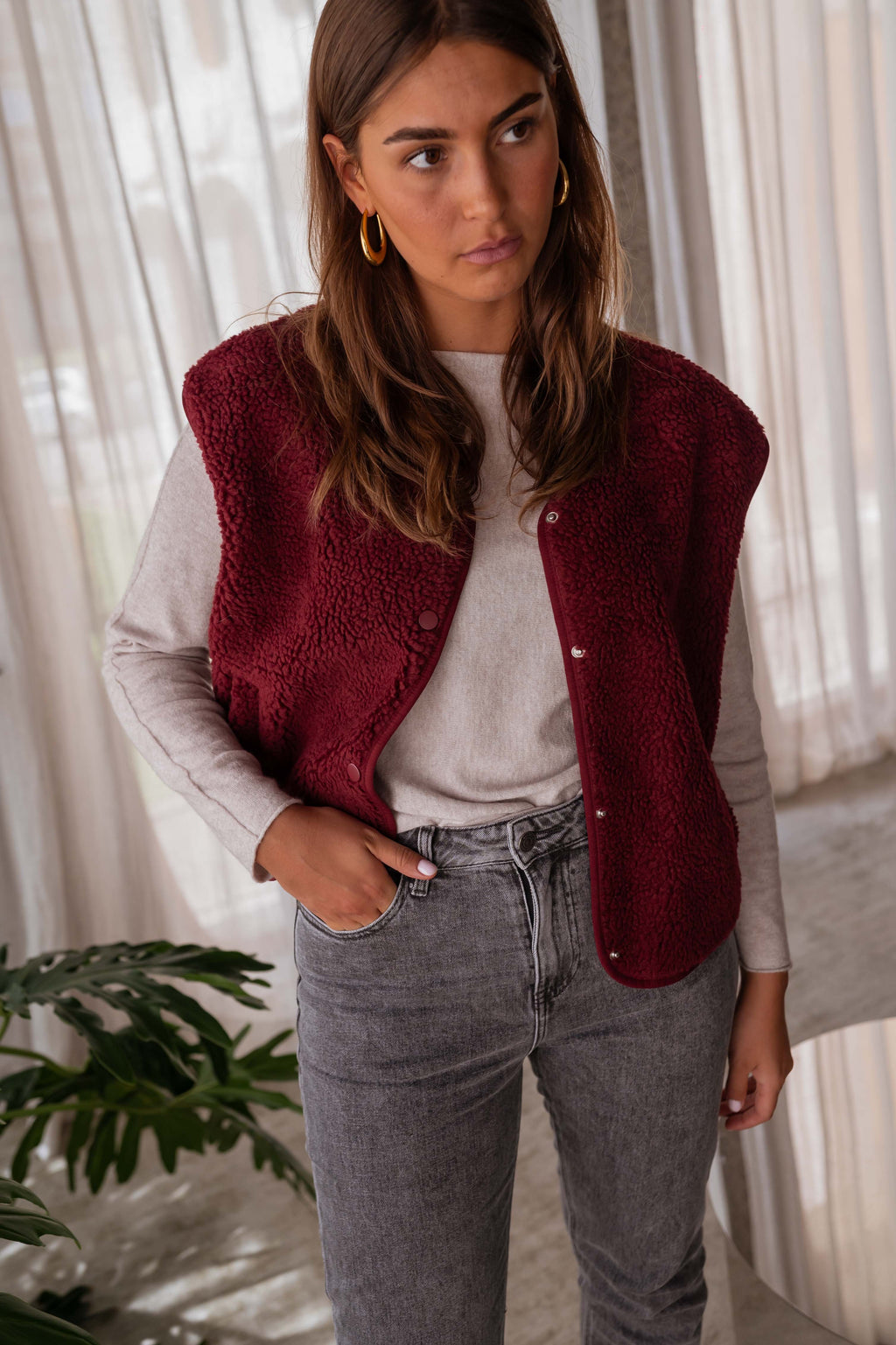 Taoh cardigan - burgundy 