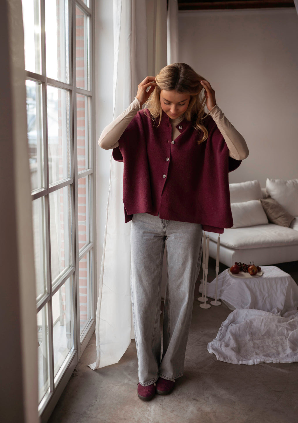 Aristide cardigan - burgundy