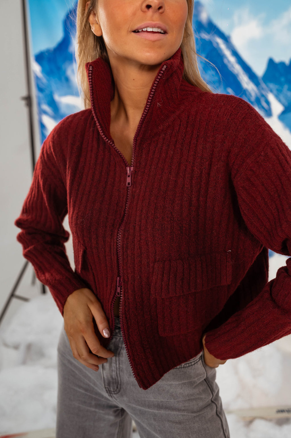 Aubert cardigan - burgundy