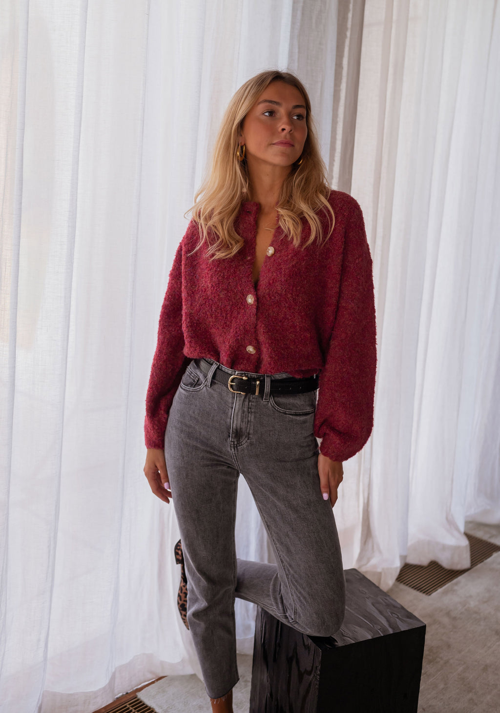 Gemina cardigan - burgundy 