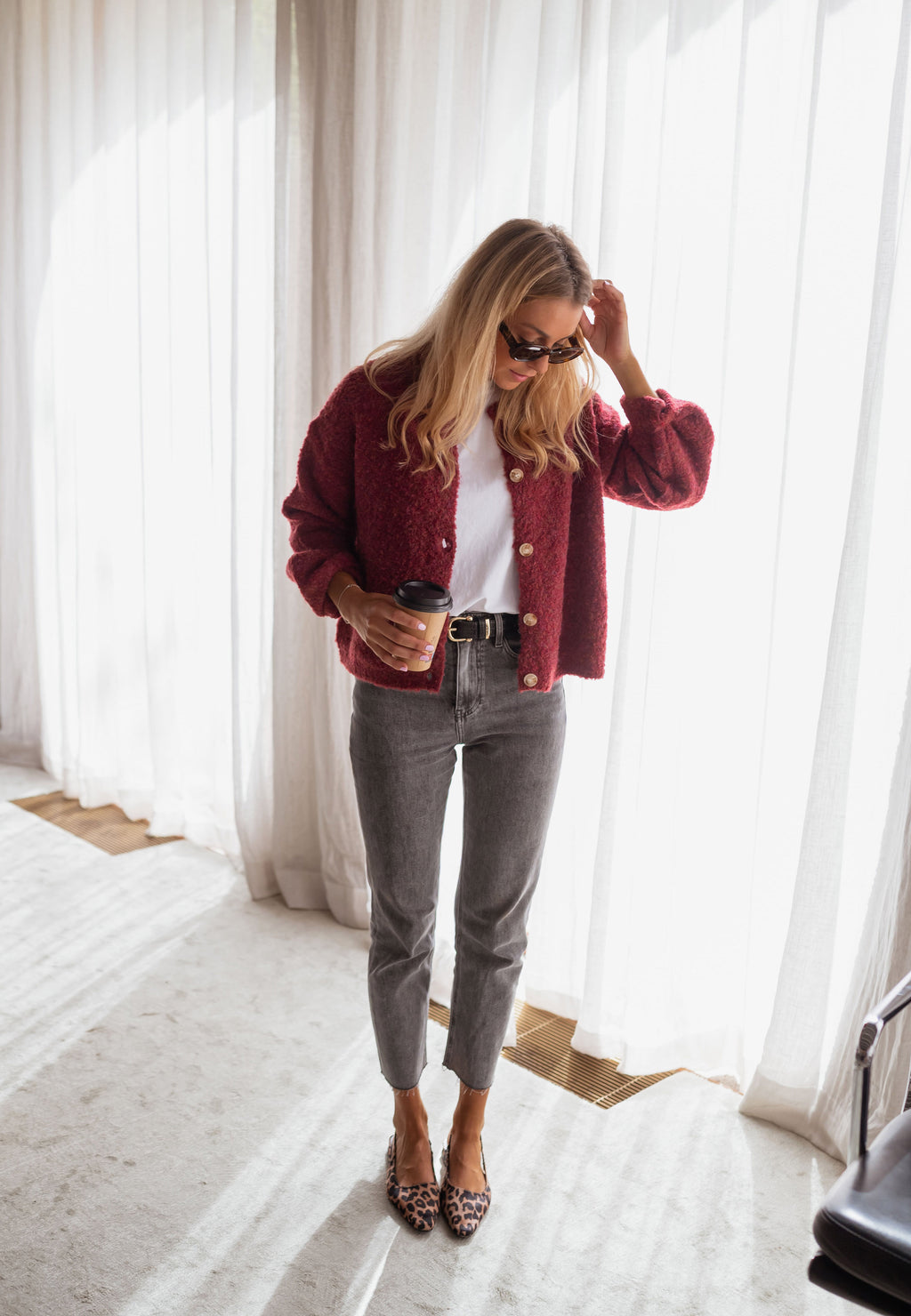 Gemina cardigan - burgundy 