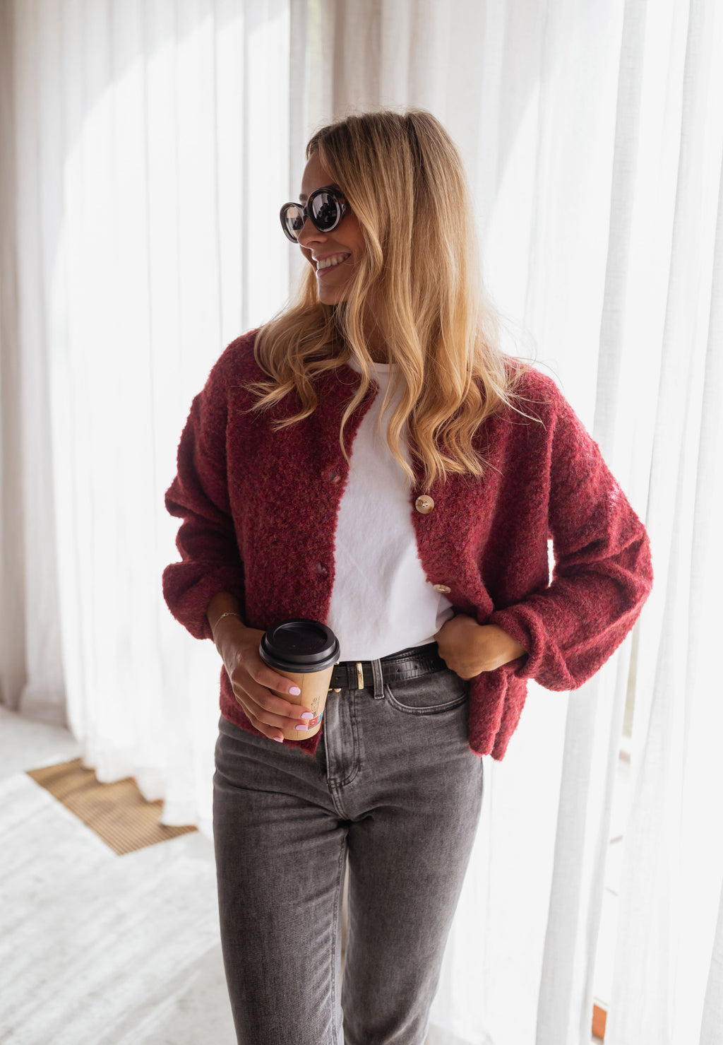 Gemina cardigan - burgundy 