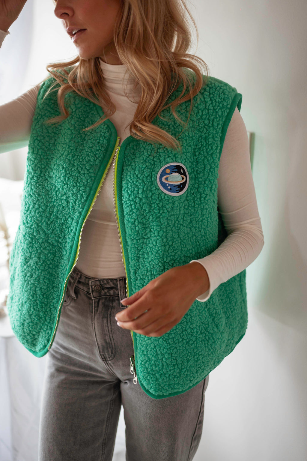 Josie cardigan - green & ecru