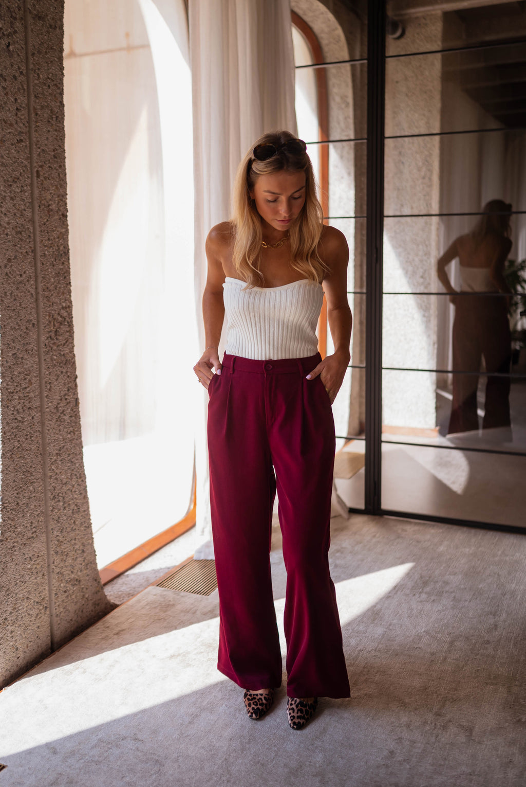 Azra pants - burgundy 