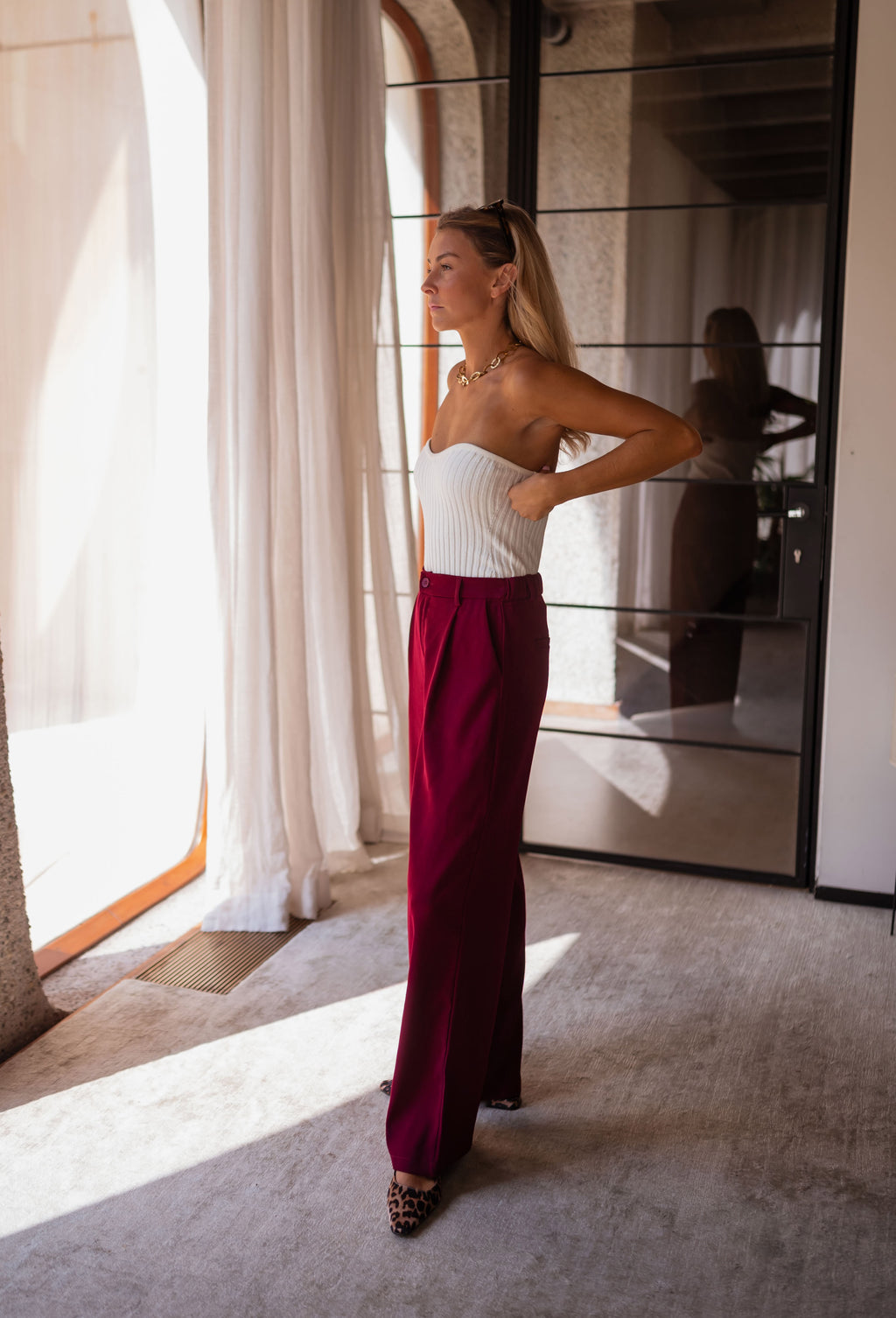 Azra pants - burgundy 