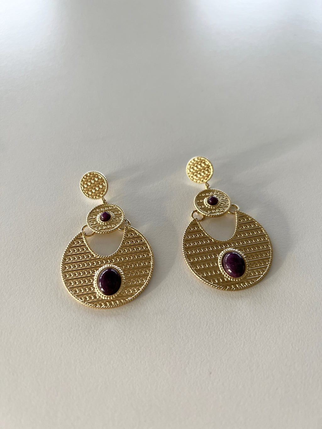 Earrings Rahia - Golden And Purple
