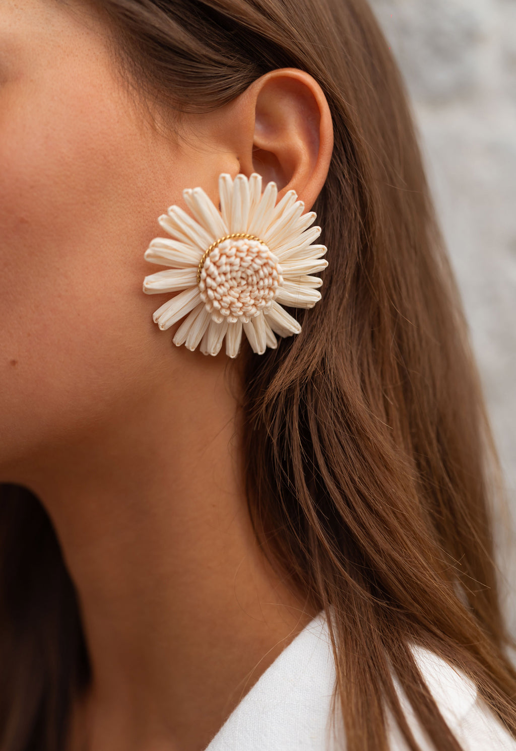 Flory earrings - ecru