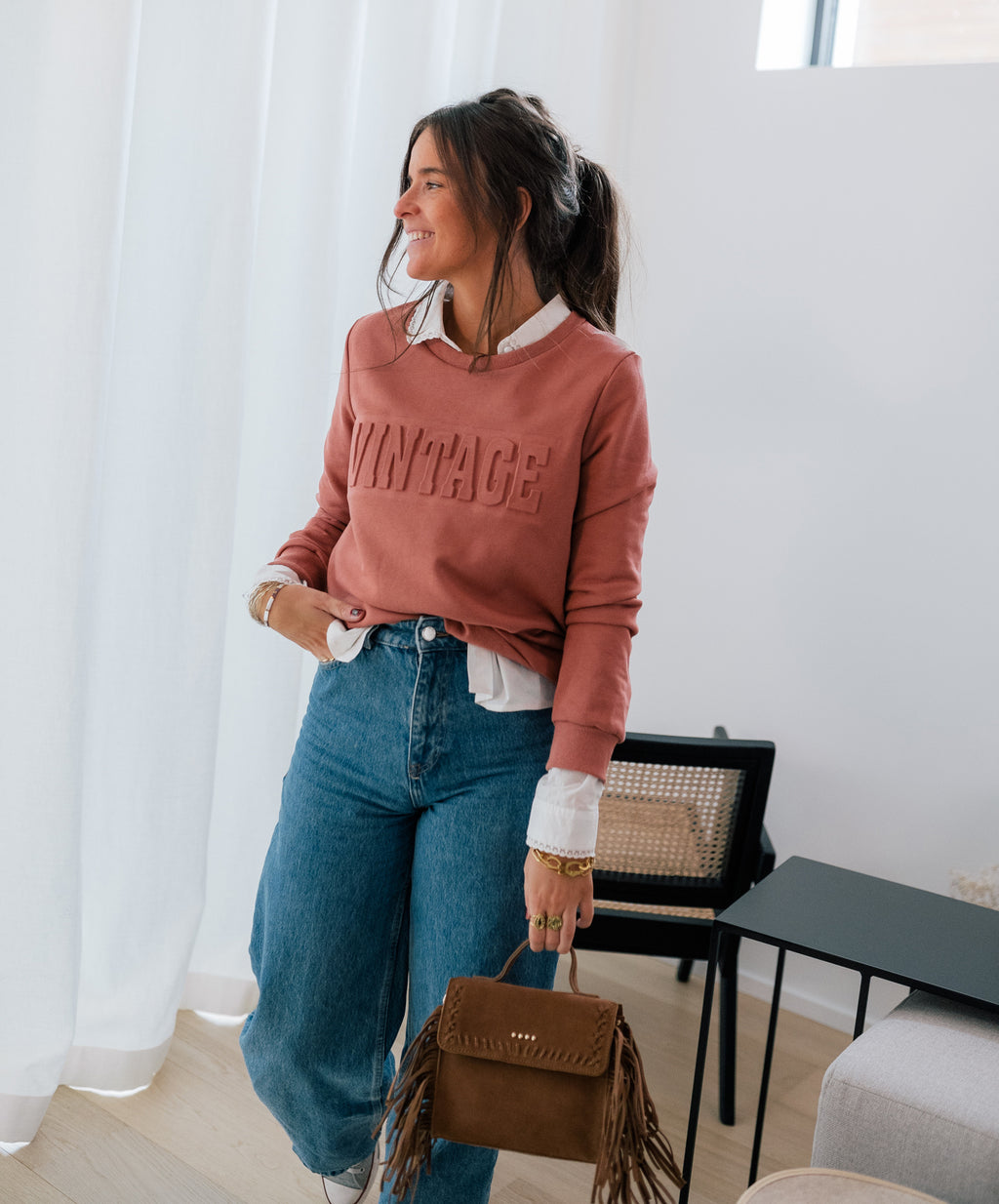 Calijo sweatshirt - terracotta