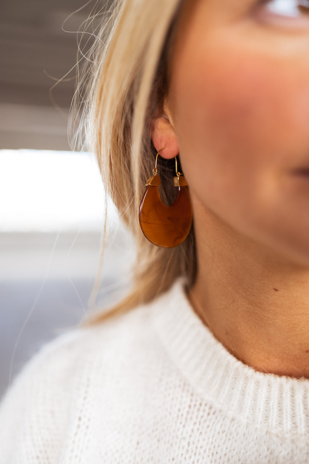 Earrings Gufa - Golden and brown