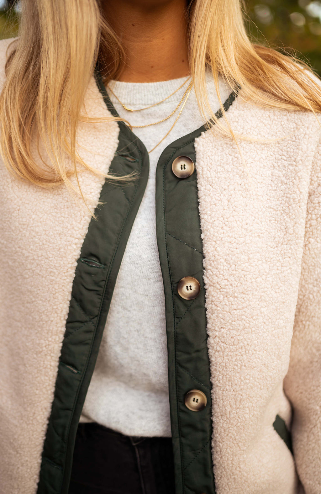 Manteau Billy - beige et vert