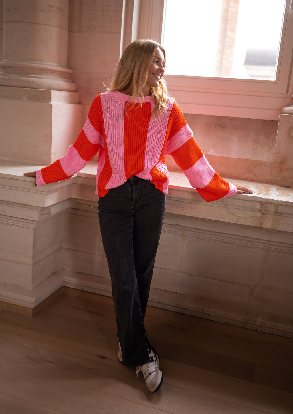 Masson Sweater - Pink and orange