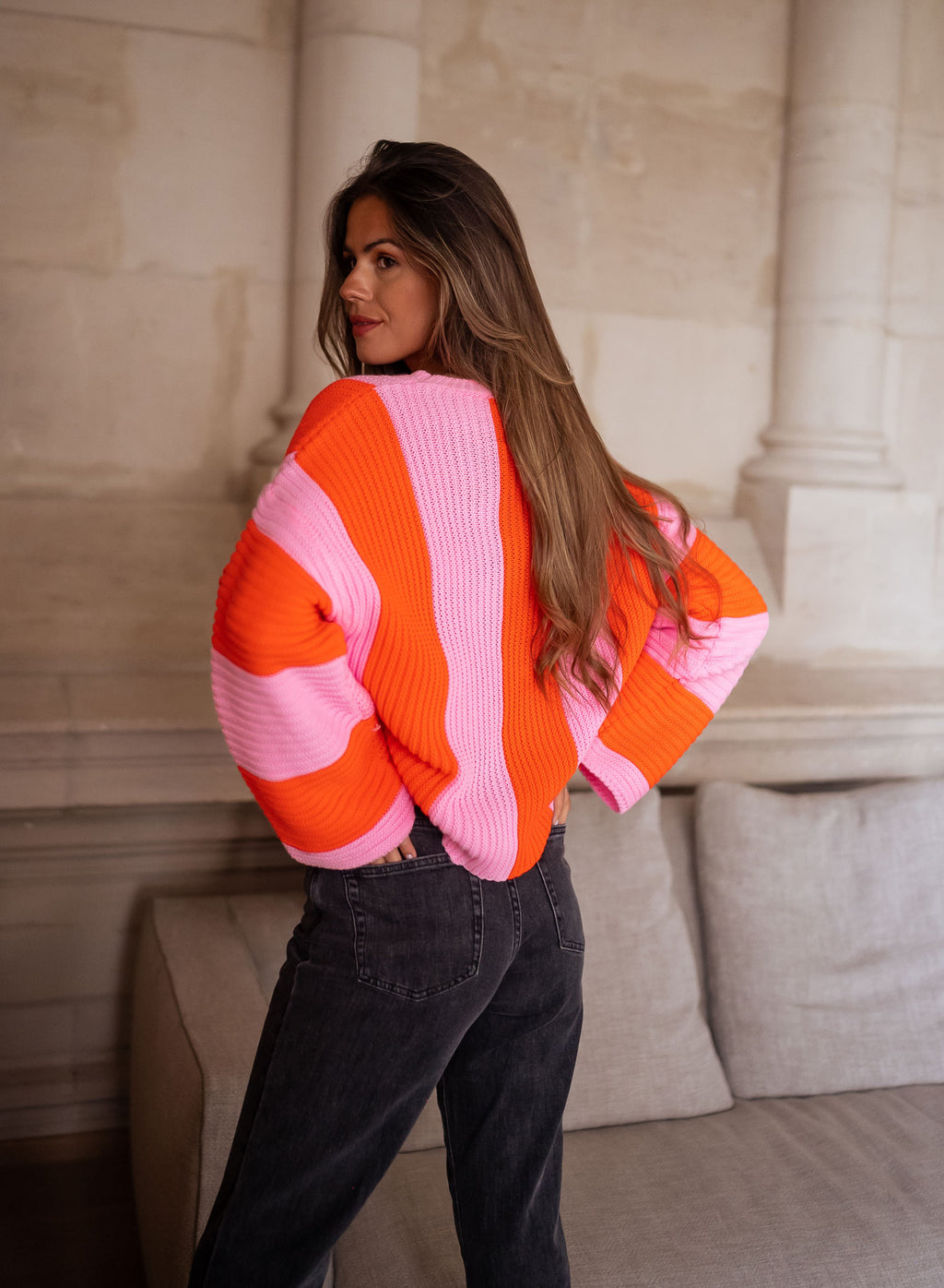 Masson Sweater - Pink and orange