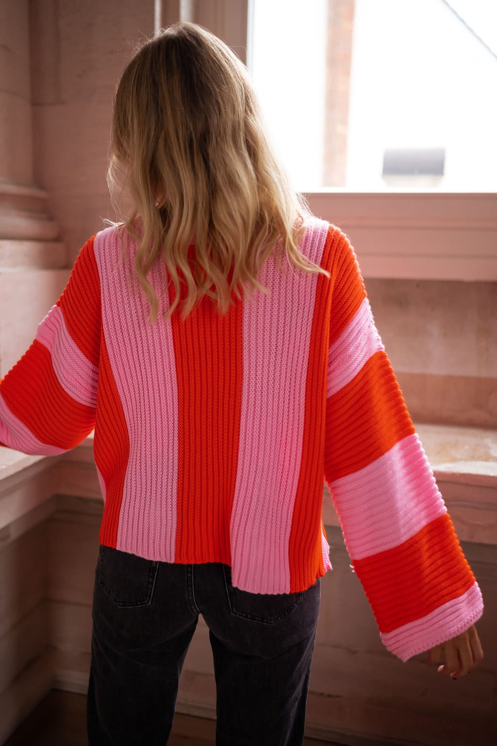 Masson Sweater - Pink and orange