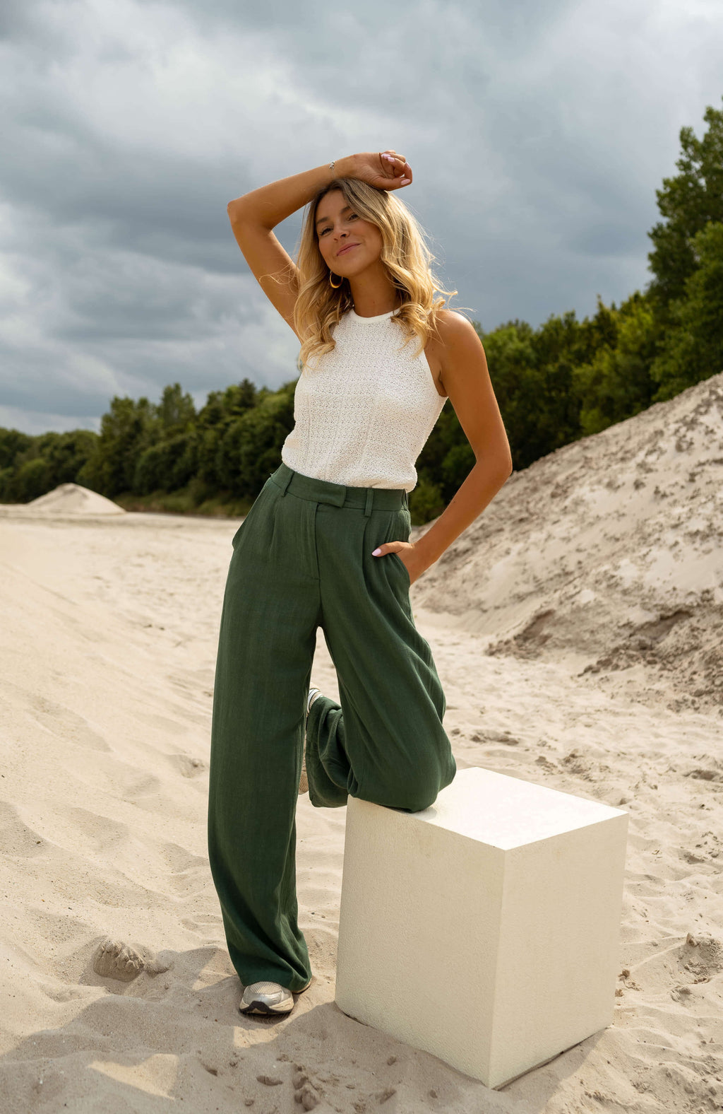 Joey linen pants - Dark green