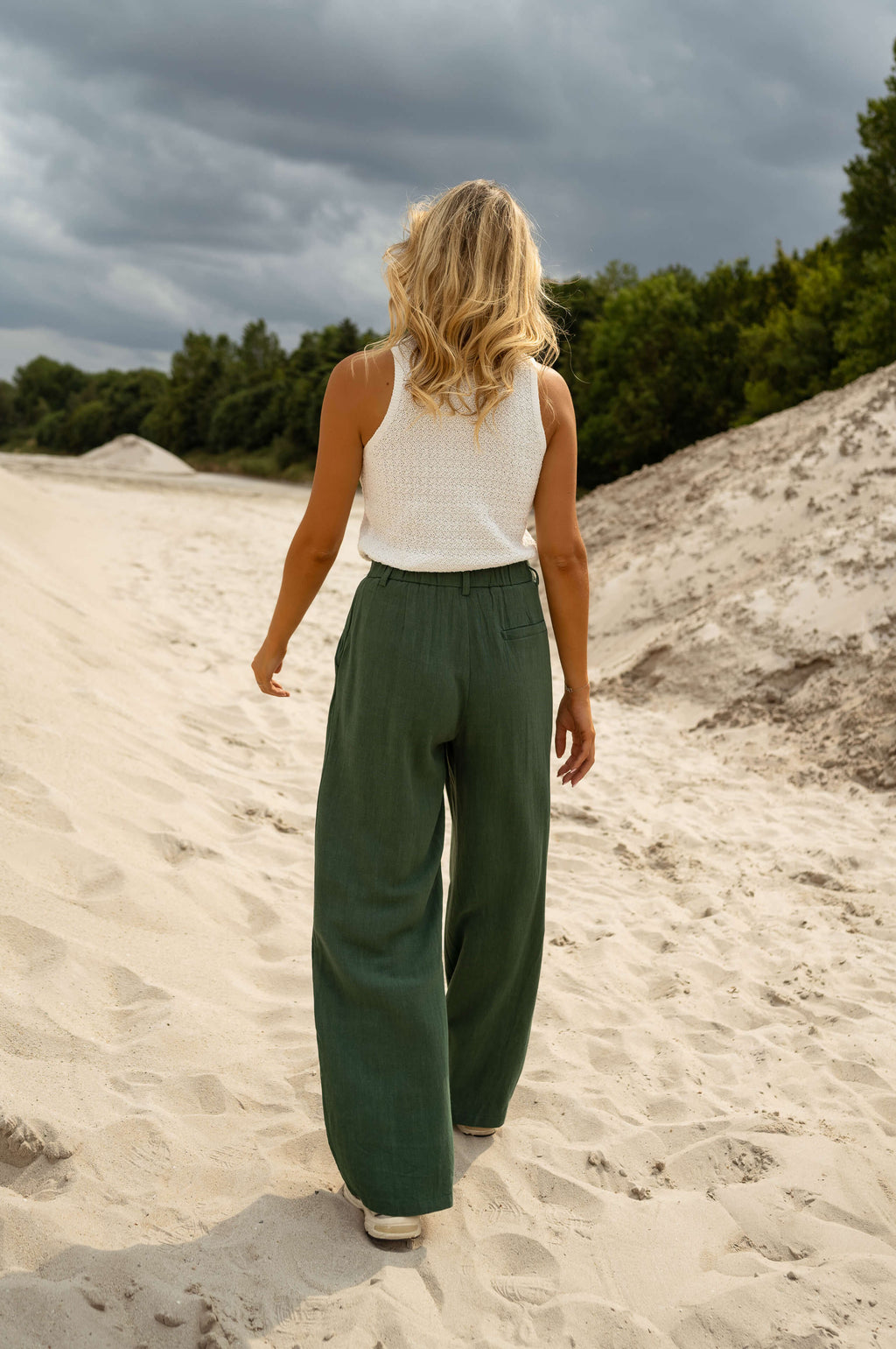 Joey linen pants - Dark green