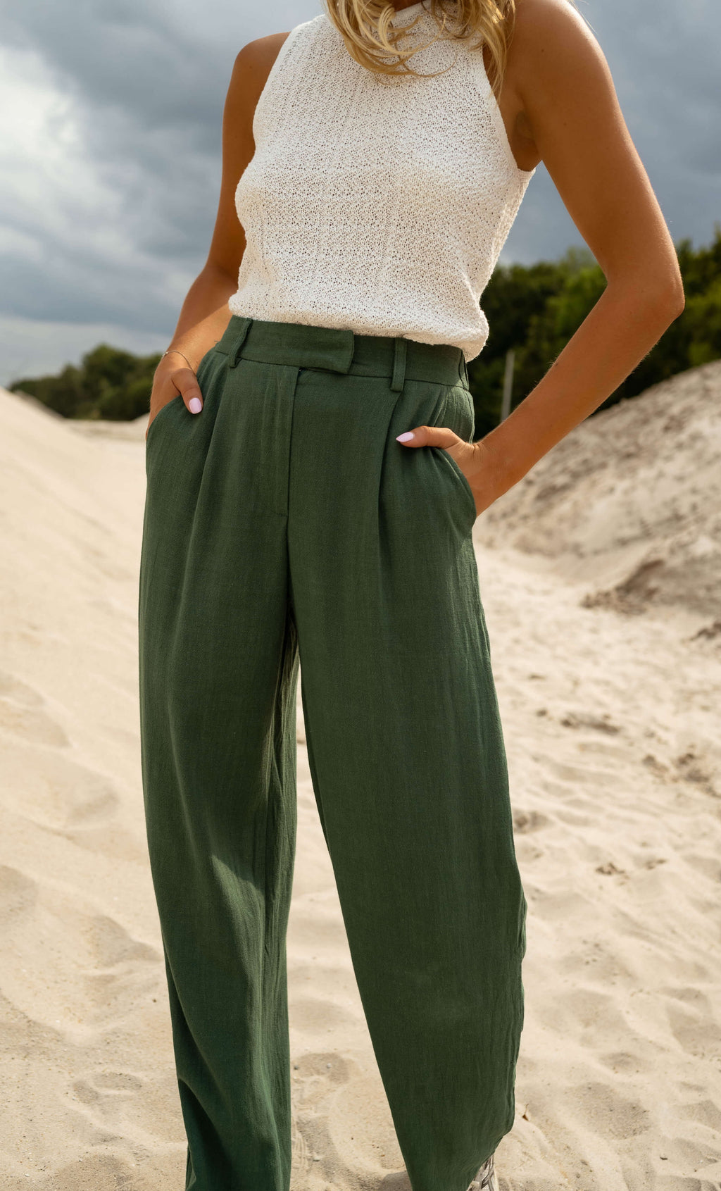 Joey linen pants - Dark green