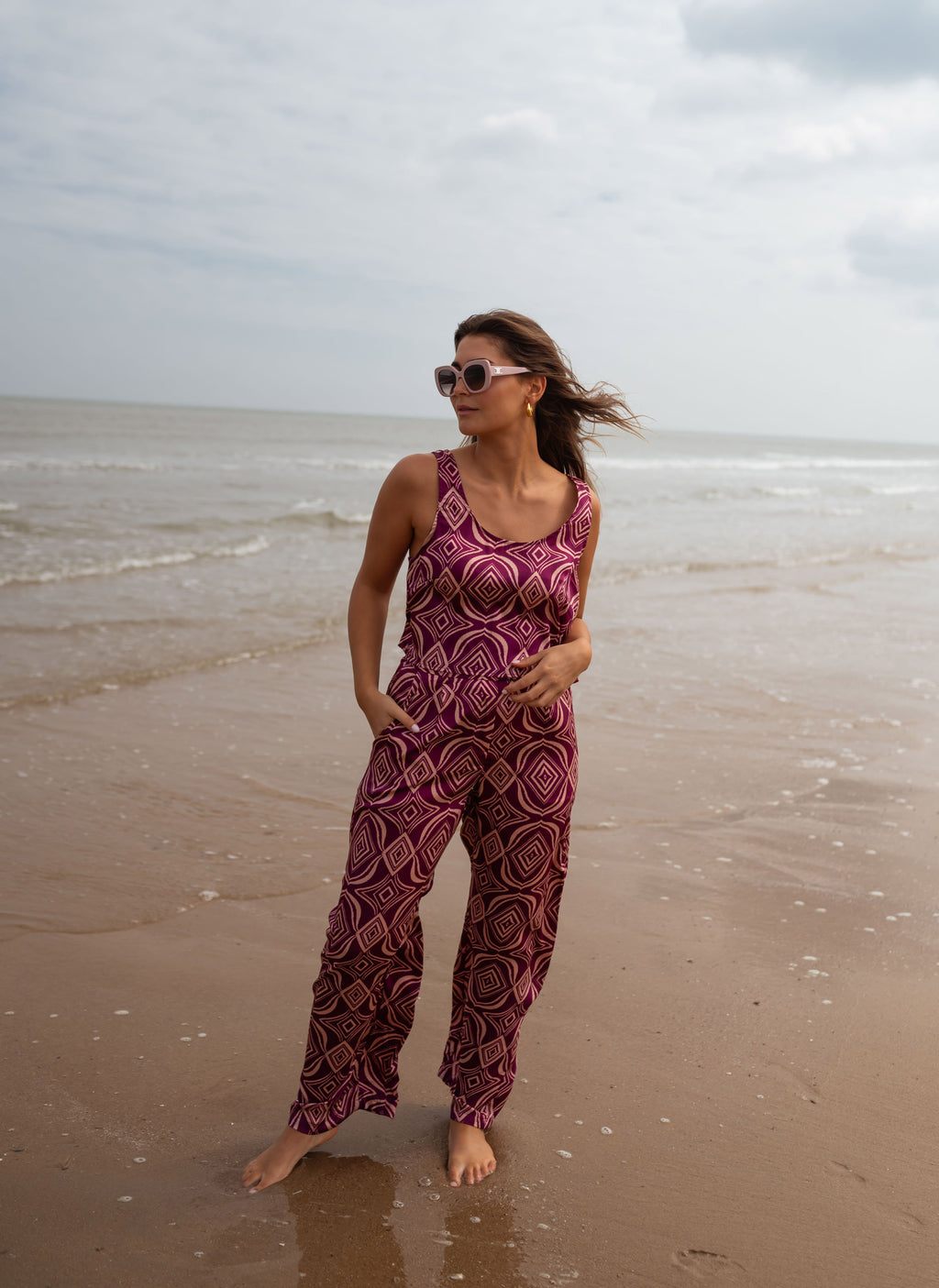 Telio pants - purple patterned