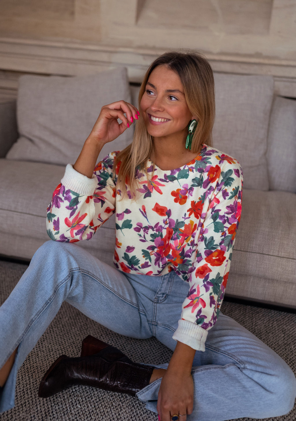 Pull Weston - à fleurs