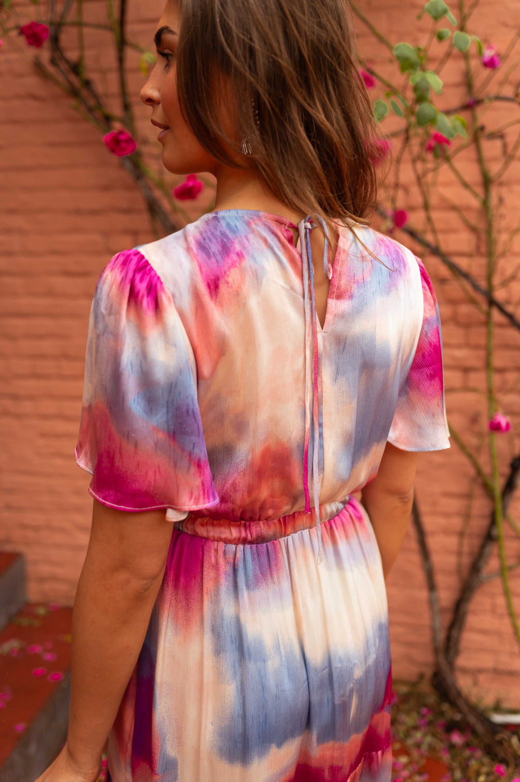 Franka dress - blue and pink patterns