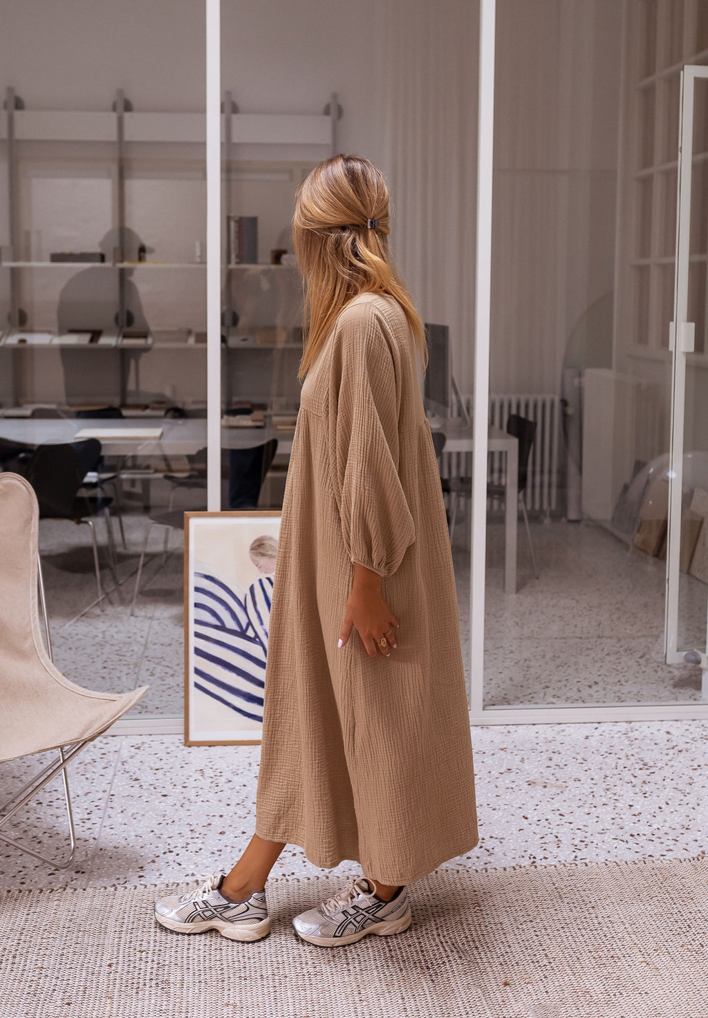 Robe Nolan - camel en gaze de coton