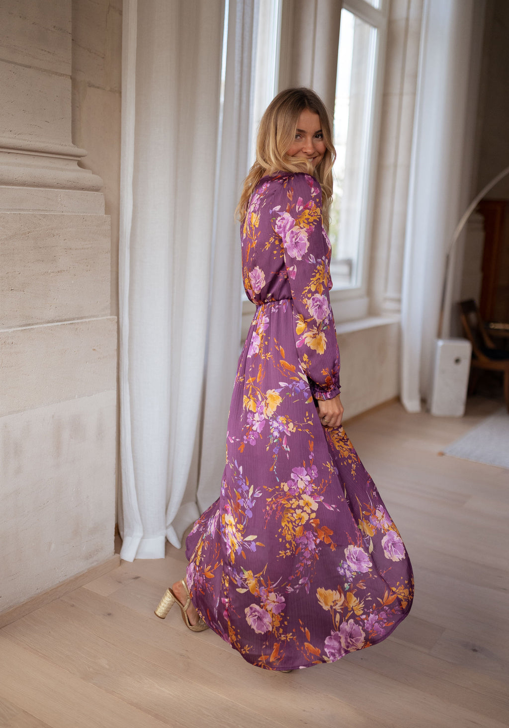 Pantin dress CREATION - Purple with flowers