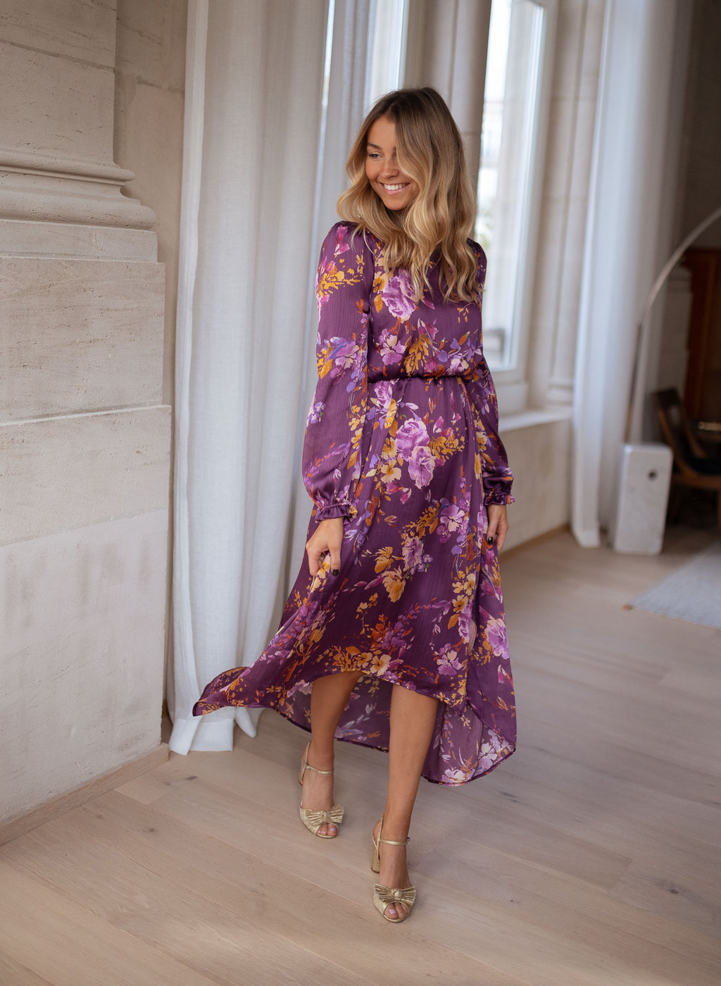 Pantin dress CREATION - Purple with flowers