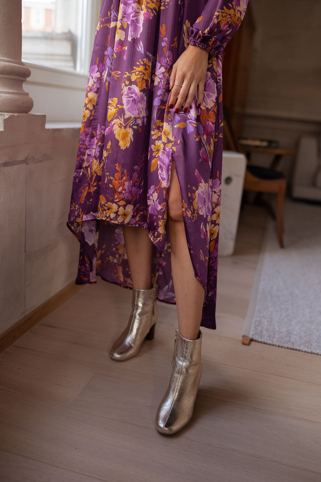 Pantin dress CREATION - Purple with flowers