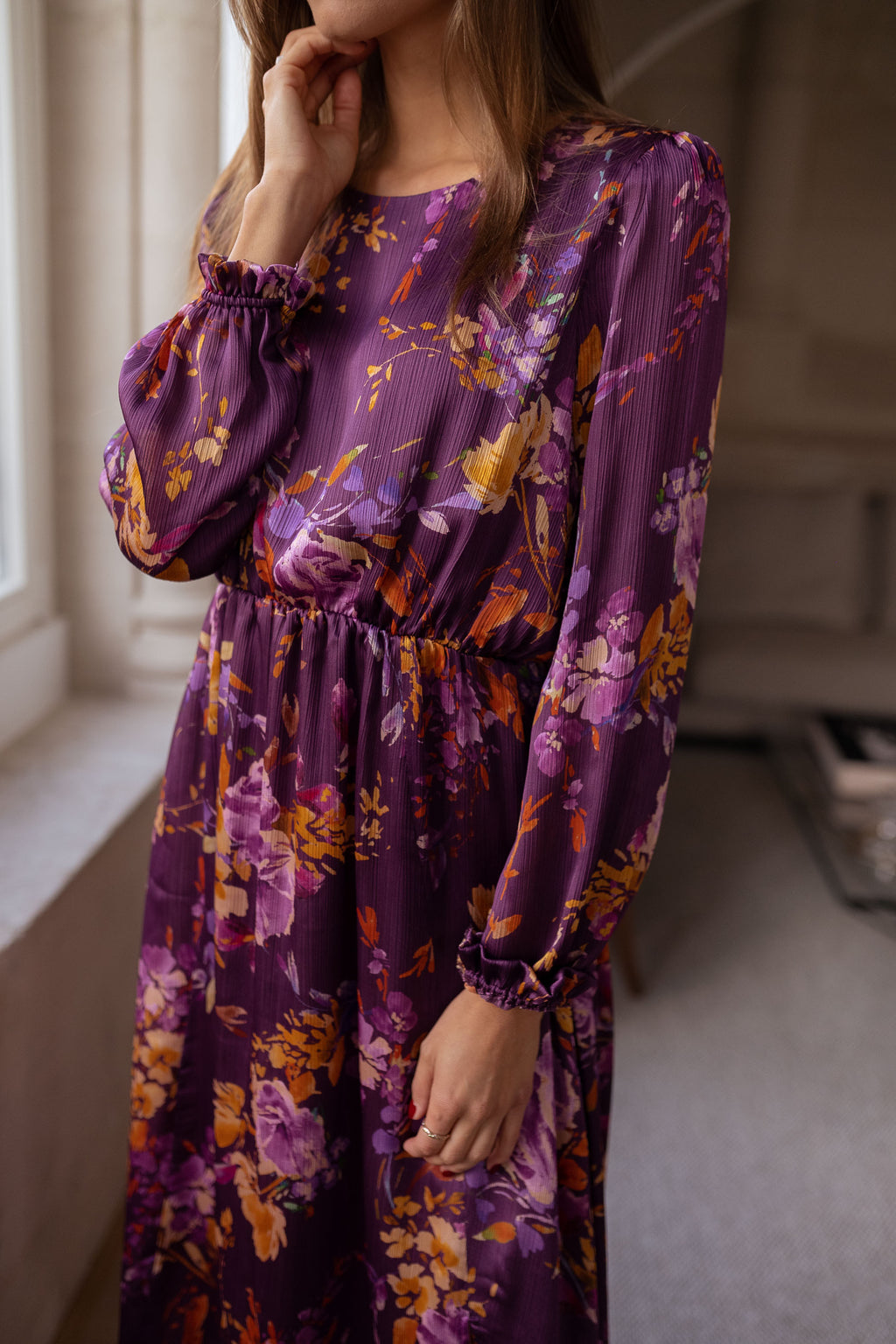 Pantin dress CREATION - Purple with flowers