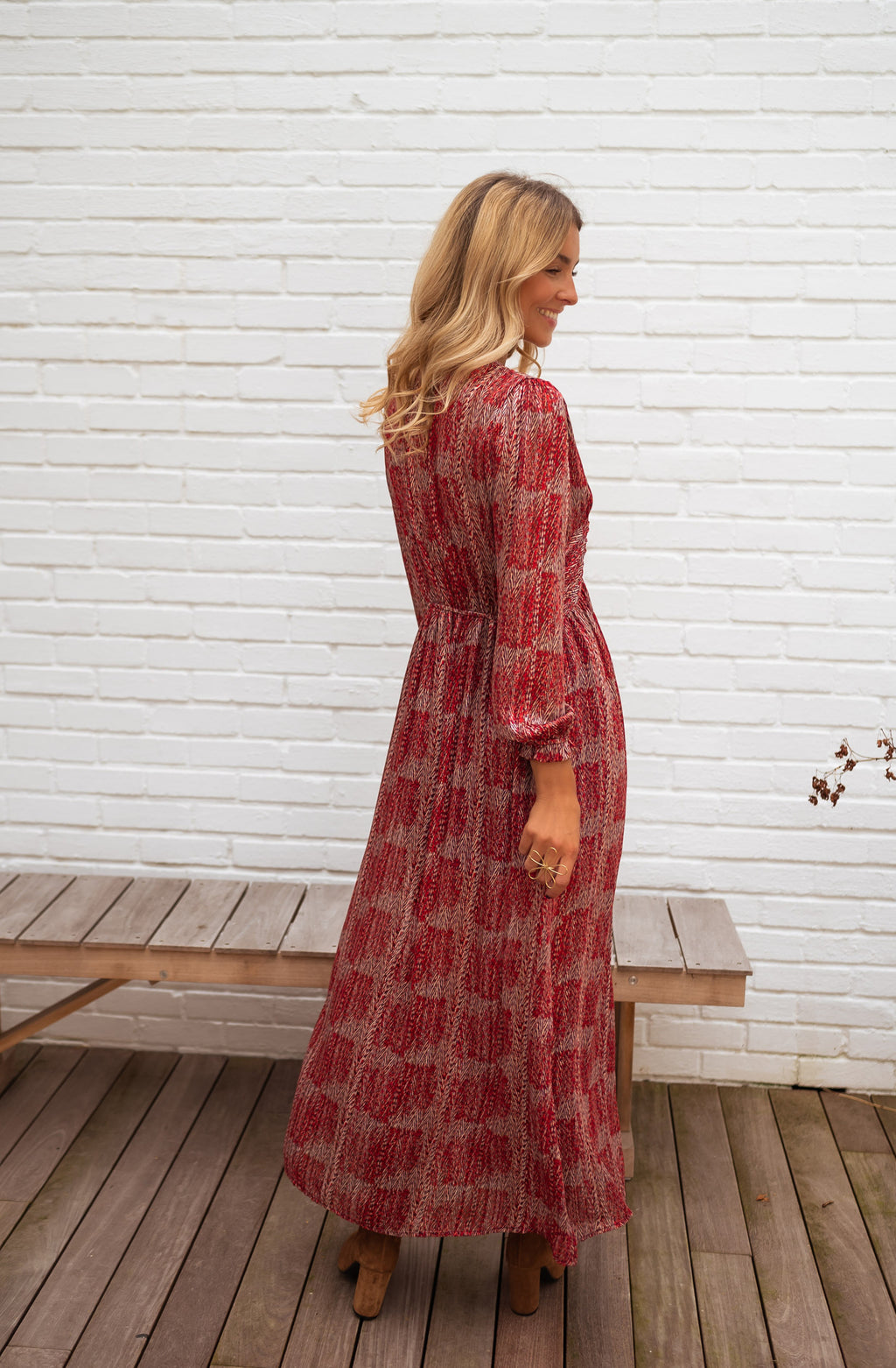 Dress Stacy - red patterned