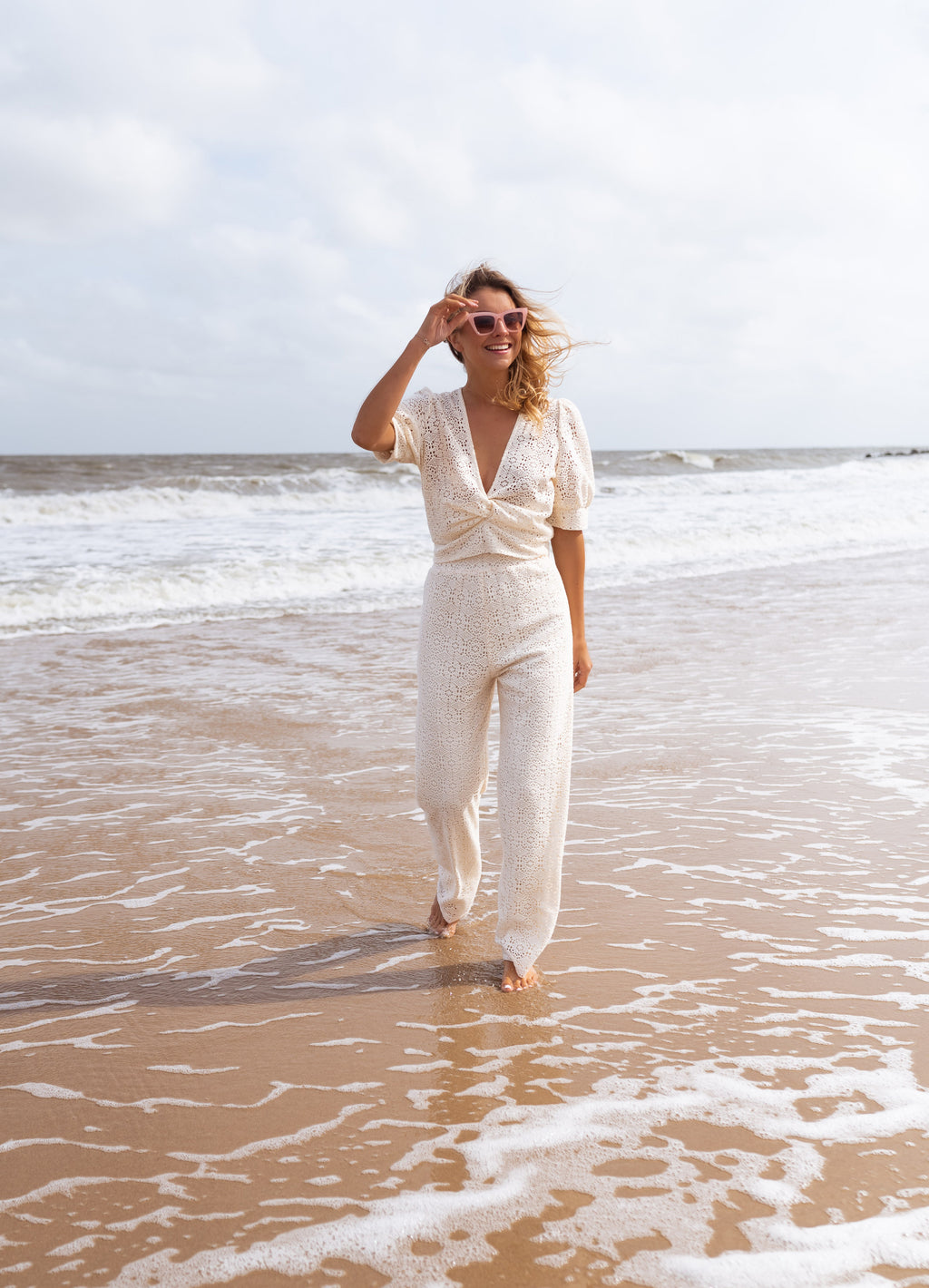 Blouse Safia - écrue en broderie