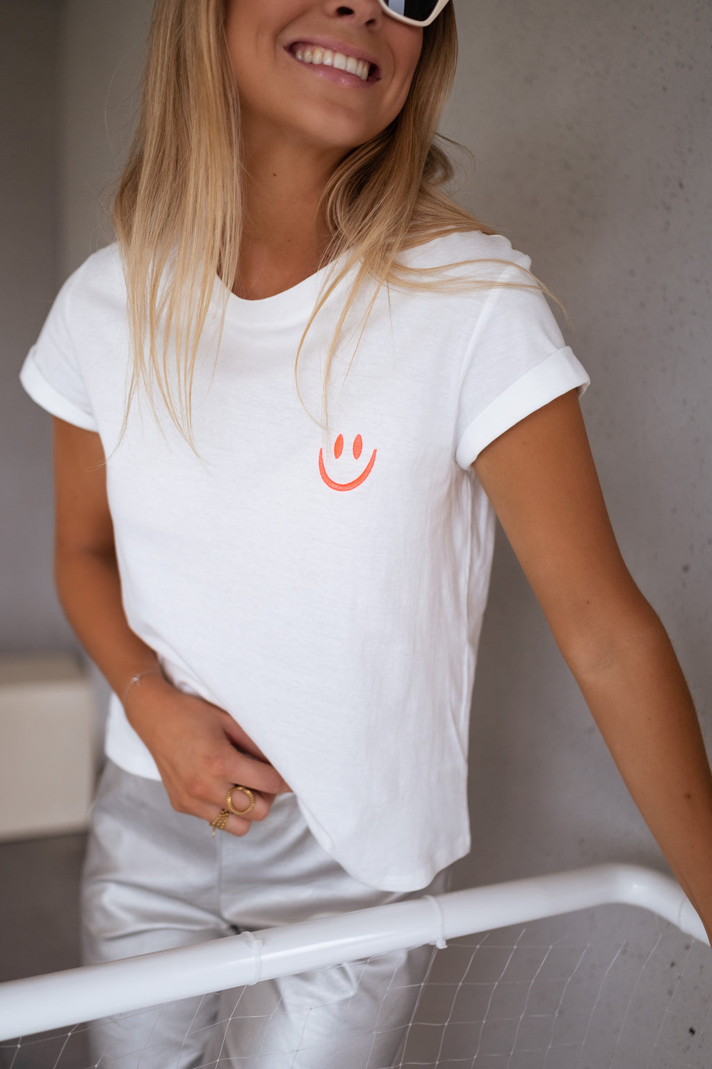 T-shirt Smiley - blanc